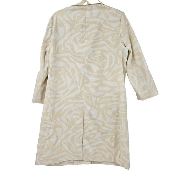 Marc Jacobs Zebra Print Longline Coat Jacket Yellow Beige & White Women's Size M - Picture 2 of 12